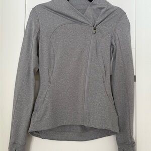 90 Degree By Reflex Athletic Zip Front Mock Neck Jacket Gray - S